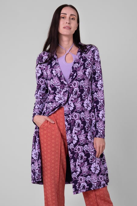 Womens Red Wild Flower Print Longline Midi Dress