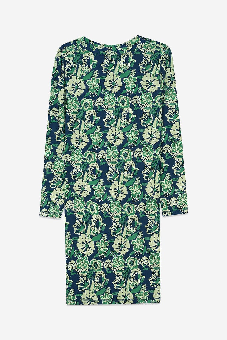 Womens Wild Flower Print Longline Midi Dress