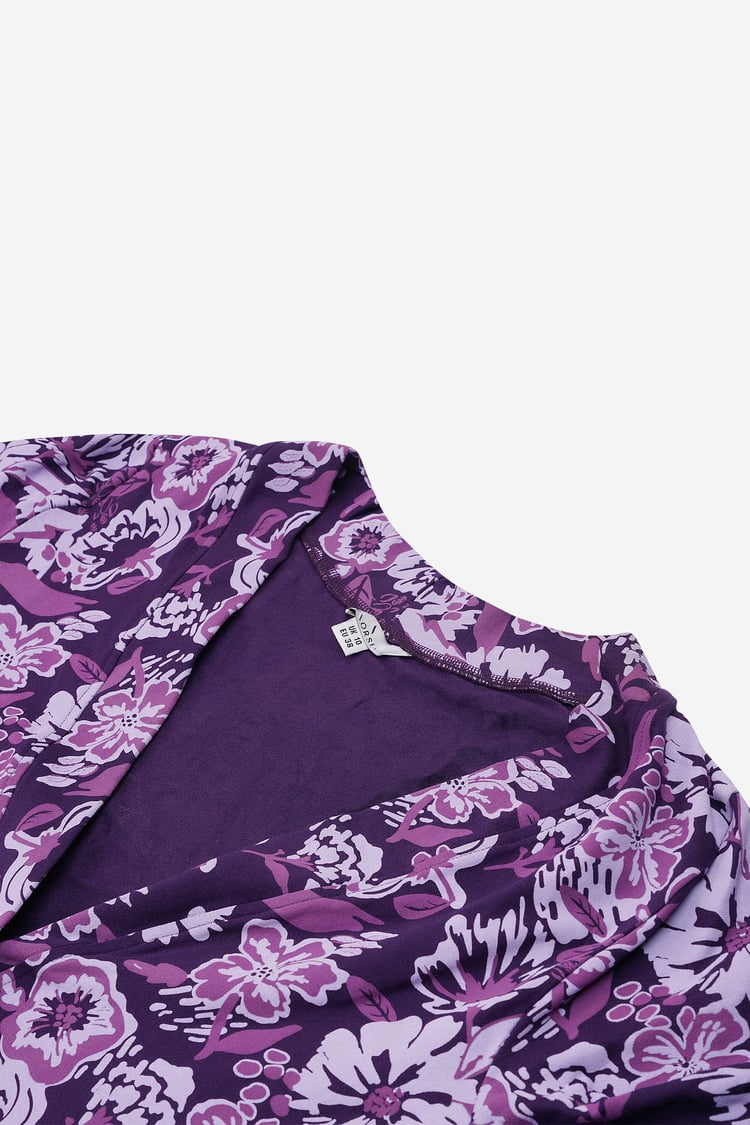 Womens Wild Flower Print Longline Midi Dress