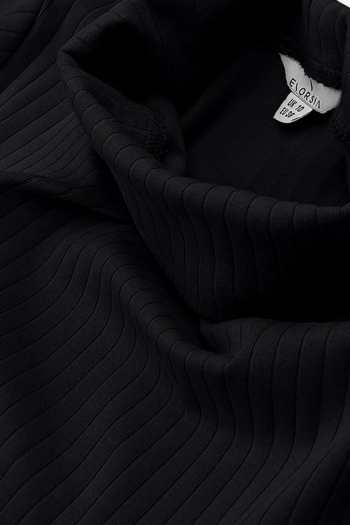 Ribbed Roll Neck Long Sleeve Mini Dress