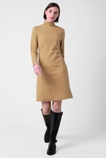 Ribbed Roll Neck Long Sleeve Mini Dress