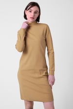 Ribbed Roll Neck Long Sleeve Mini Dress
