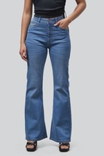 Mid Waist Flare Jeans