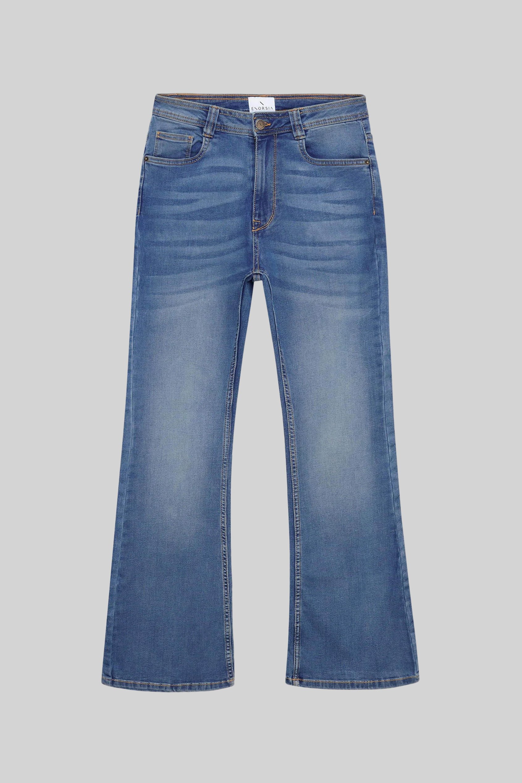 Mid Waist Flare Jeans