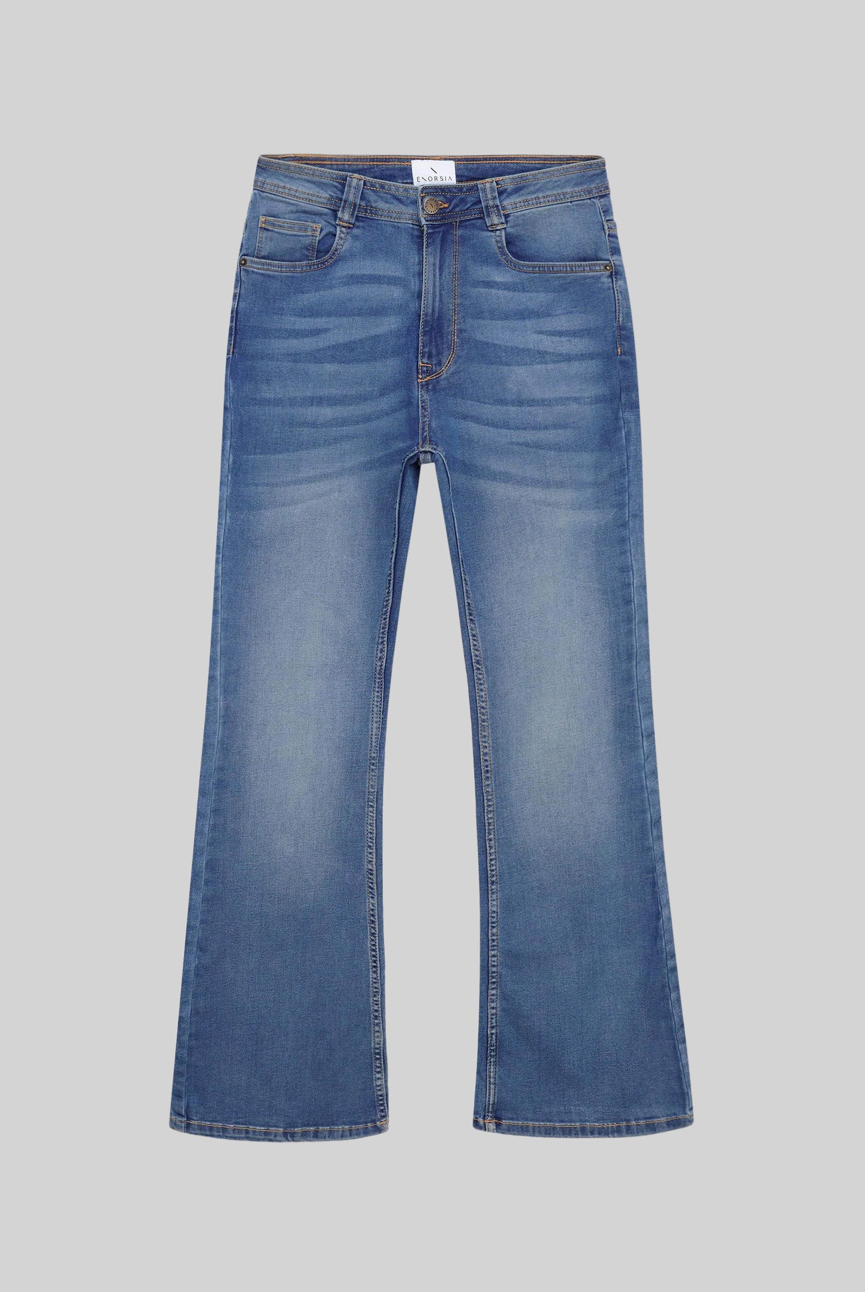 Mid Waist Flare Jeans