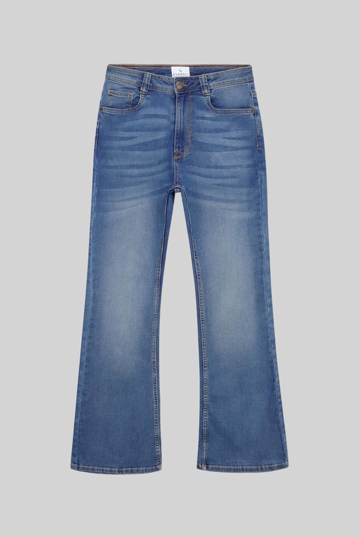 Mid Waist Flare Jeans