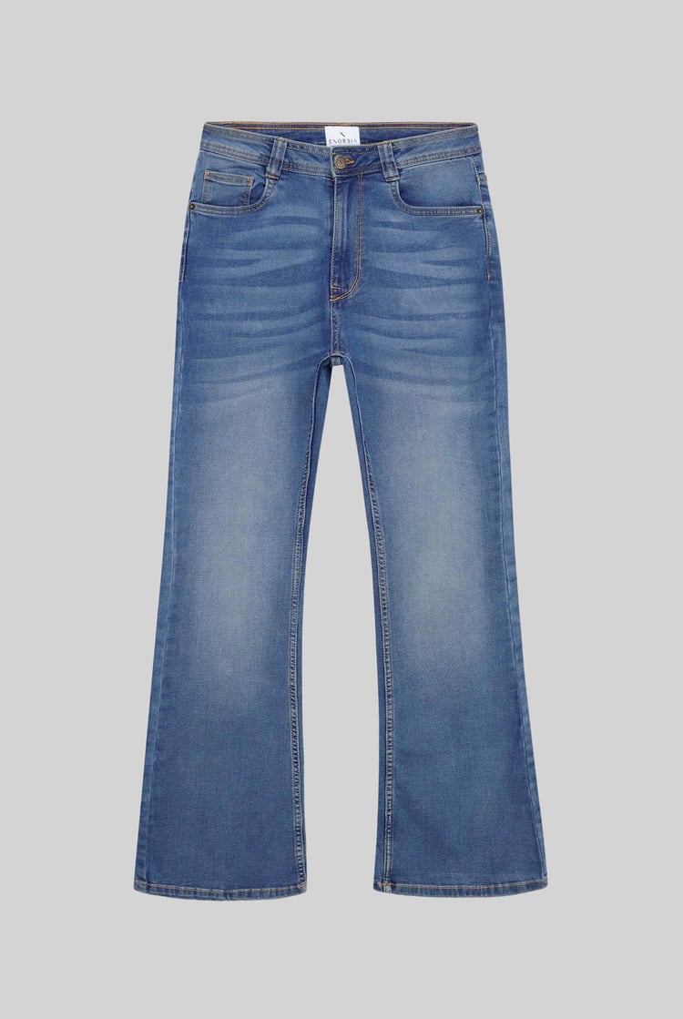 Mid Waist Flare Jeans