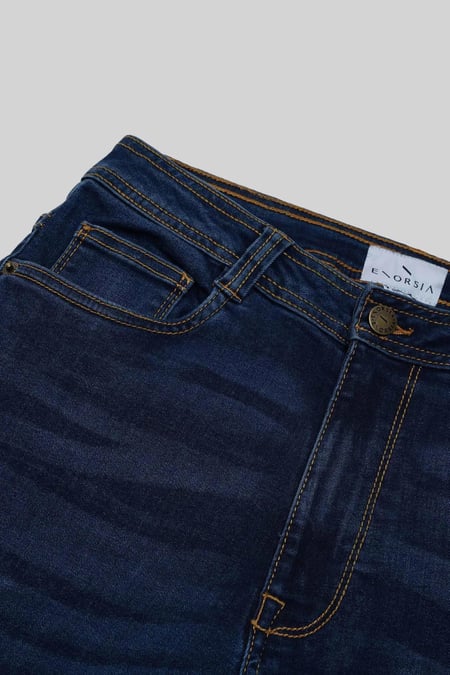 Deep Blue Mid Waist Flare Jeans