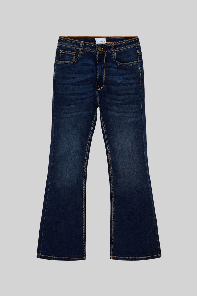 Mid Waist Flare Jeans