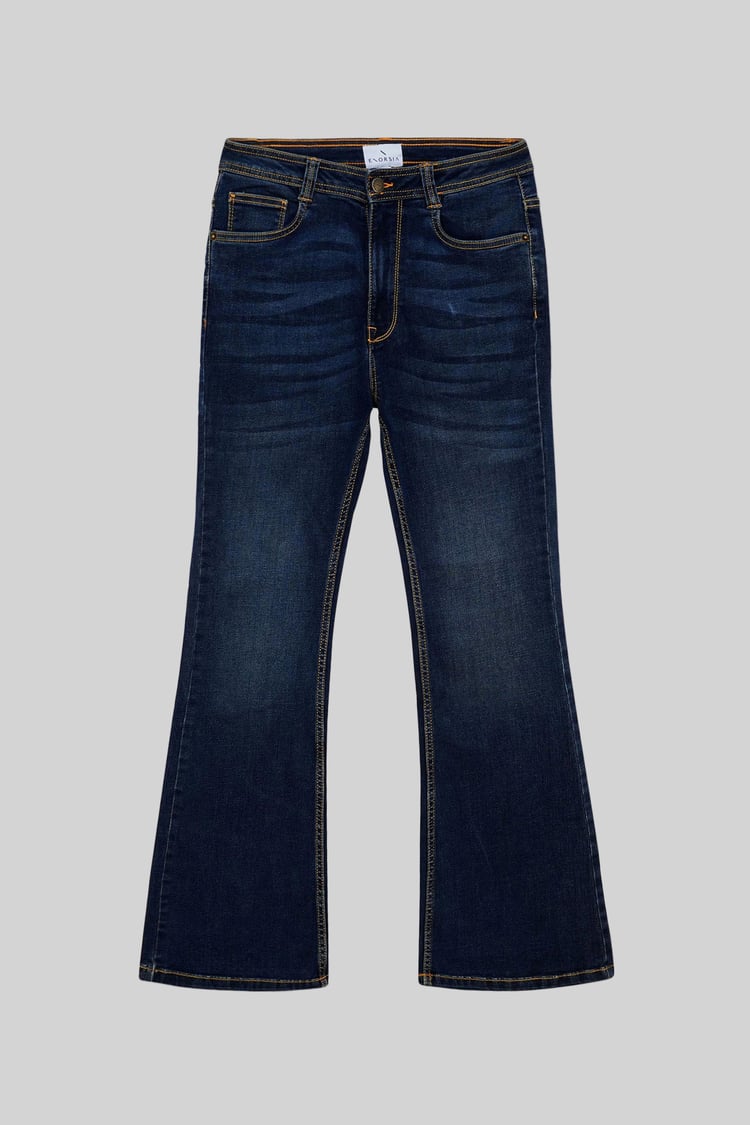 Mid Waist Flare Jeans