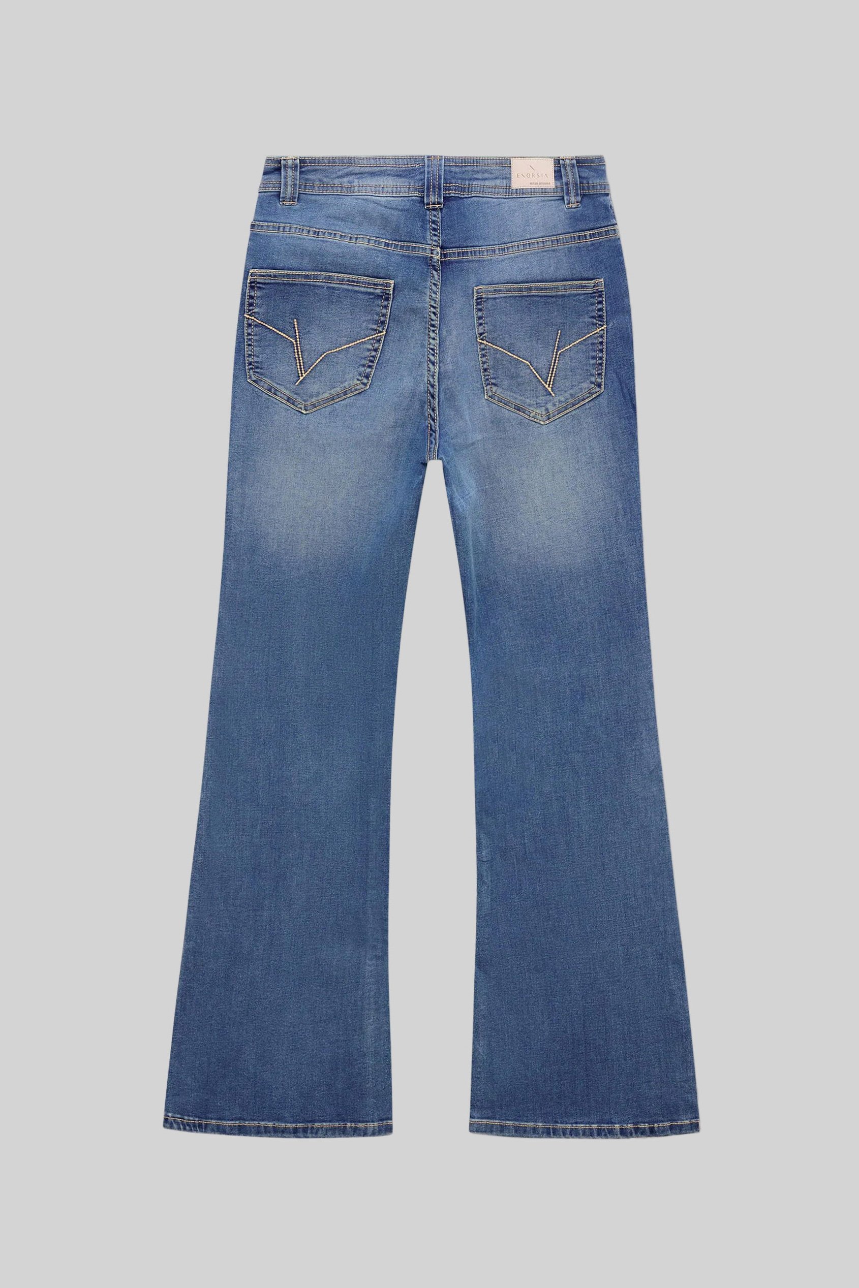 Mid Waist Flare Jeans