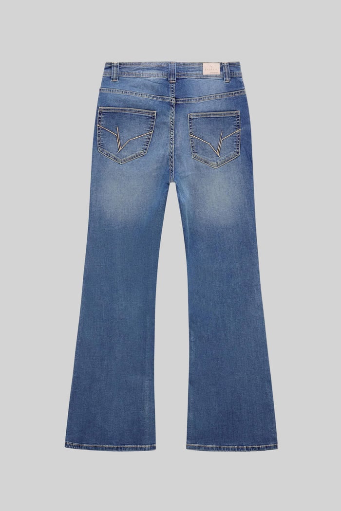 Mid Waist Flare Jeans