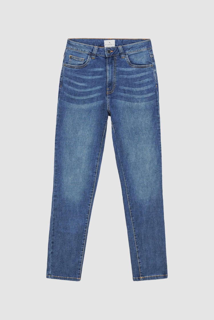 High Waist Girlfriend Fit Leg Jeans