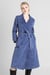 Blue Denim Belted Trench Coat