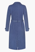 Blue Denim Belted Trench Coat