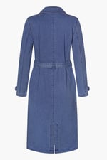 Blue Denim Belted Trench Coat