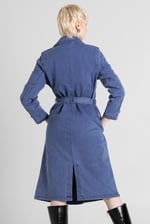 Blue Denim Belted Trench Coat