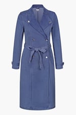 Blue Denim Belted Trench Coat
