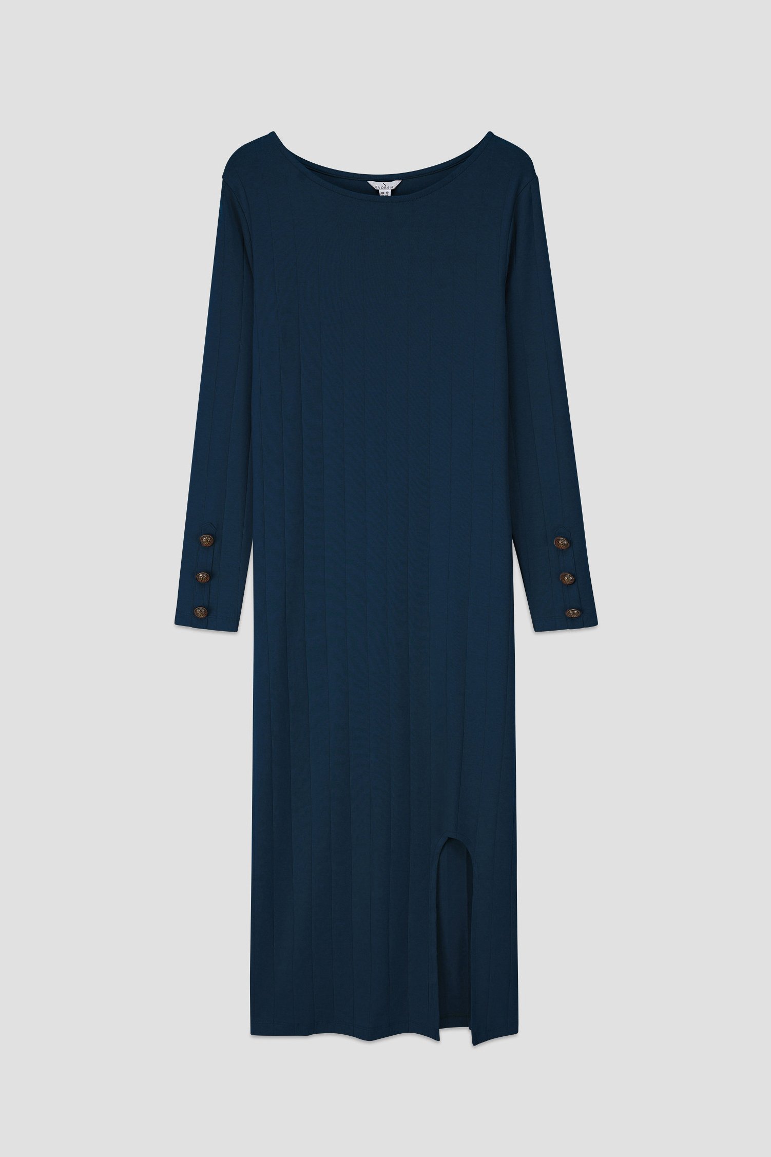 Ruched Button Decor Long Sleeve Tunic Dress