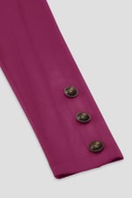 Ruched Button Decor Long Sleeve Tunic Dress