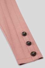 Ruched Button Decor Long Sleeve Tunic Dress