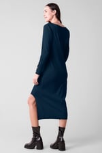 Ruched Button Decor Long Sleeve Tunic Dress