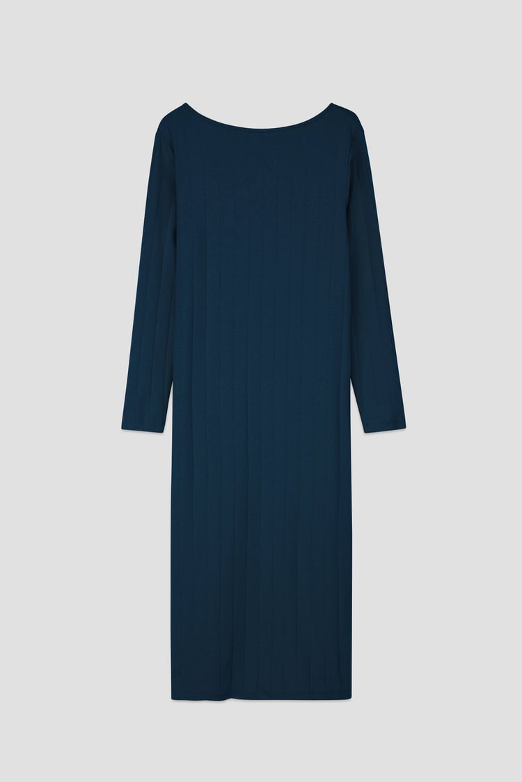 Ruched Button Decor Long Sleeve Tunic Dress