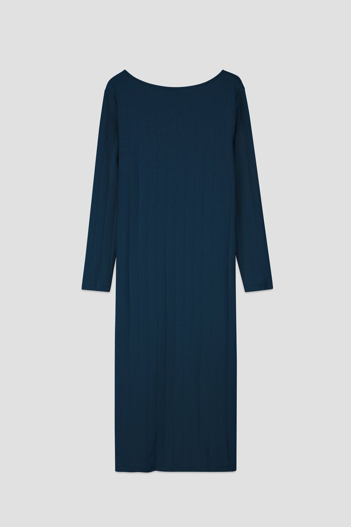 Ruched Button Decor Long Sleeve Tunic Dress