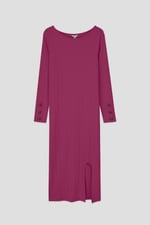 Ruched Button Decor Long Sleeve Tunic Dress