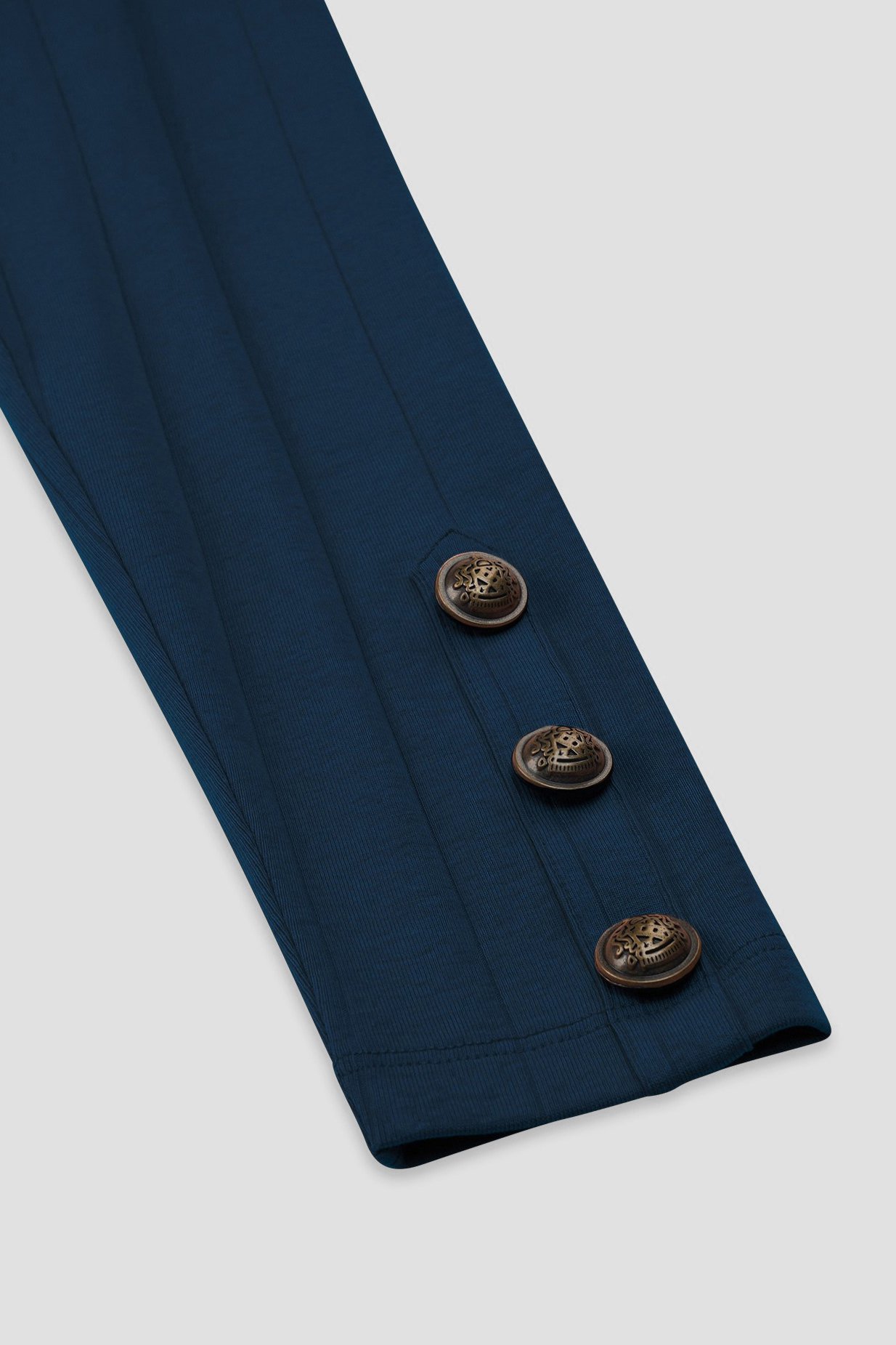 Ruched Button Decor Long Sleeve Tunic Dress