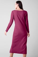 Ruched Button Decor Long Sleeve Tunic Dress