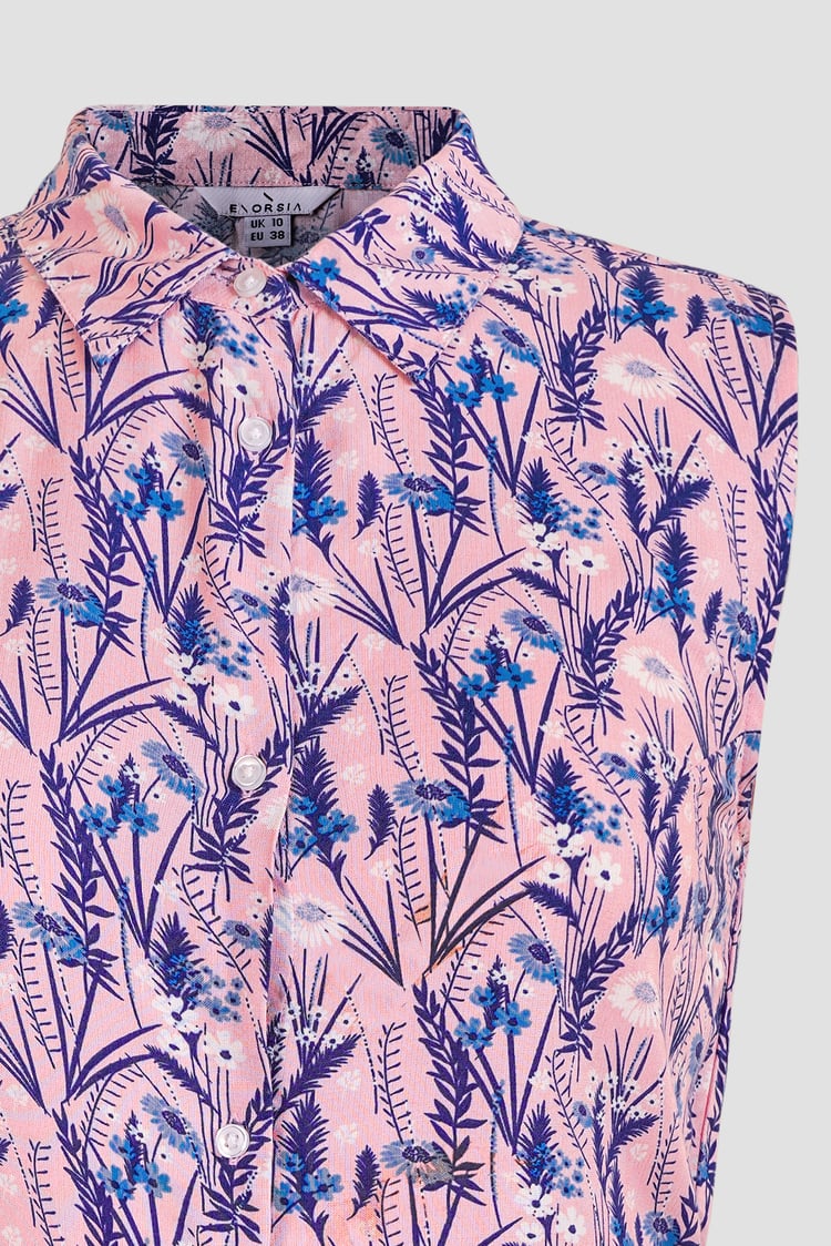 Wild Garden Print Button-Through Shirt Dress