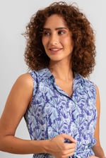 Wild Garden Print Button-Through Shirt Dress