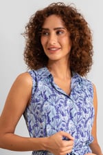 Wild Garden Print Button-Through Shirt Dress