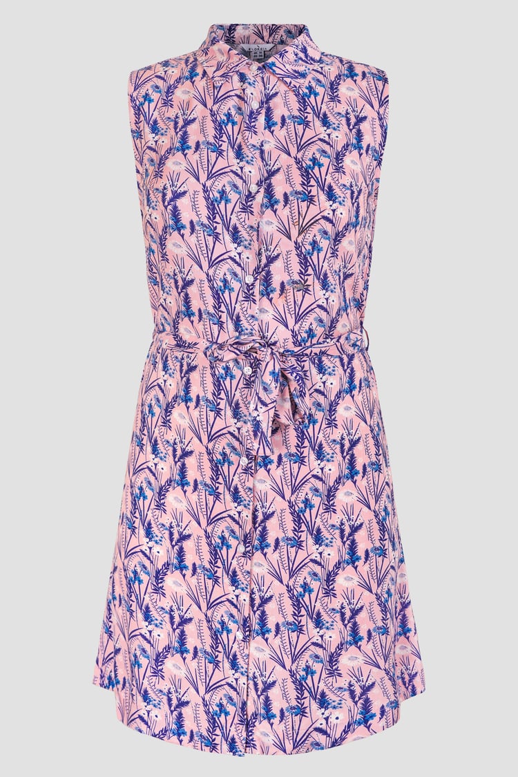 Wild Garden Print Button-Through Shirt Dress