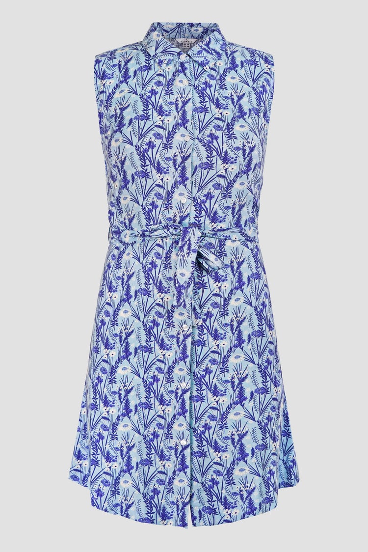 Wild Garden Print Button-Through Shirt Dress