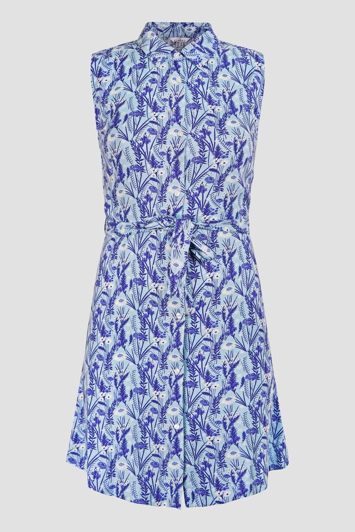 Wild Garden Print Button-Through Shirt Dress