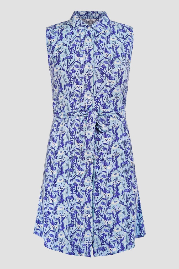 Wild Garden Print Button-Through Shirt Dress