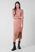 Ruched Button Decor Long Sleeve Tunic Dress