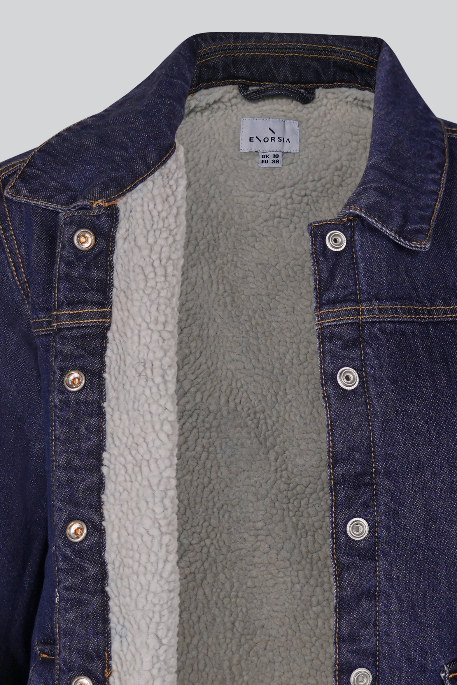 Denim Trucker Jacket With Borg Lining