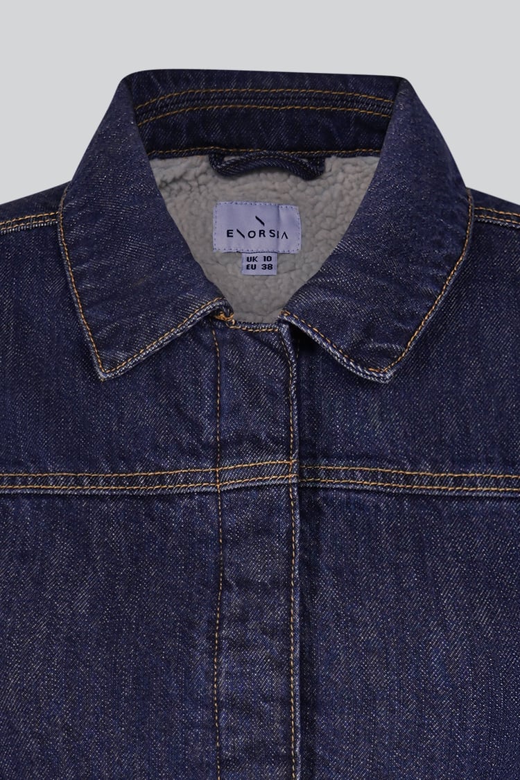 Denim Trucker Jacket With Borg Lining