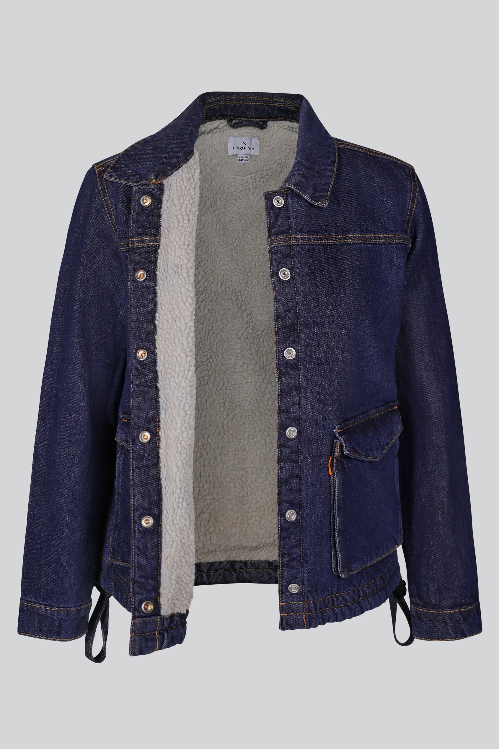 Denim Trucker Jacket With Borg Lining