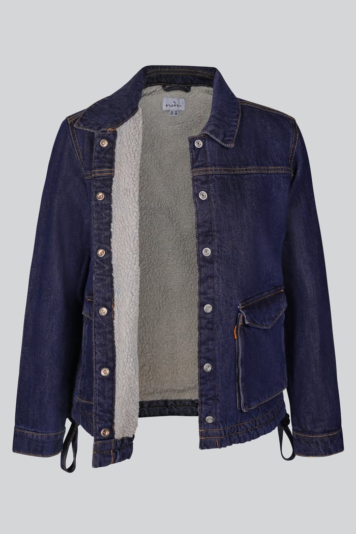 Denim Trucker Jacket With Borg Lining