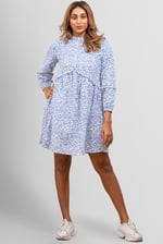 Womens Ditsy Print Mini Tiered Dress