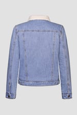 Blue Sherpa Borg Lined Regular Fit Denim Jacket
