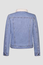 Blue Sherpa Borg Lined Regular Fit Denim Jacket