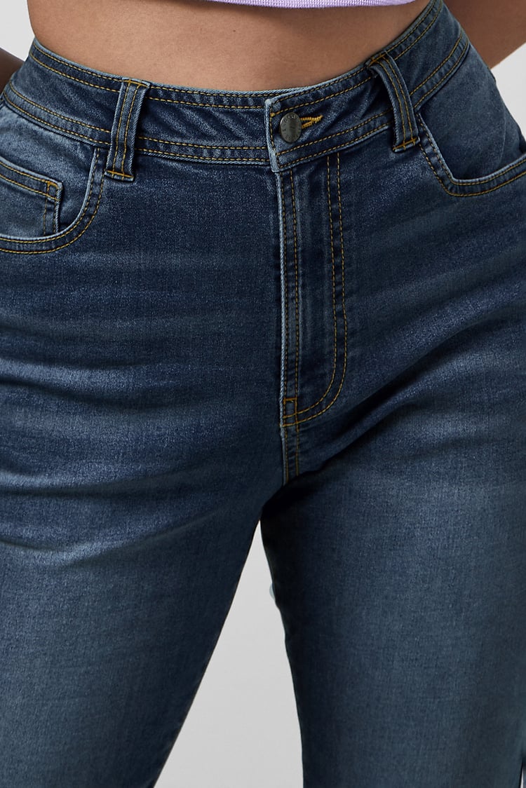 Mid Waist Slim Fit Jeans