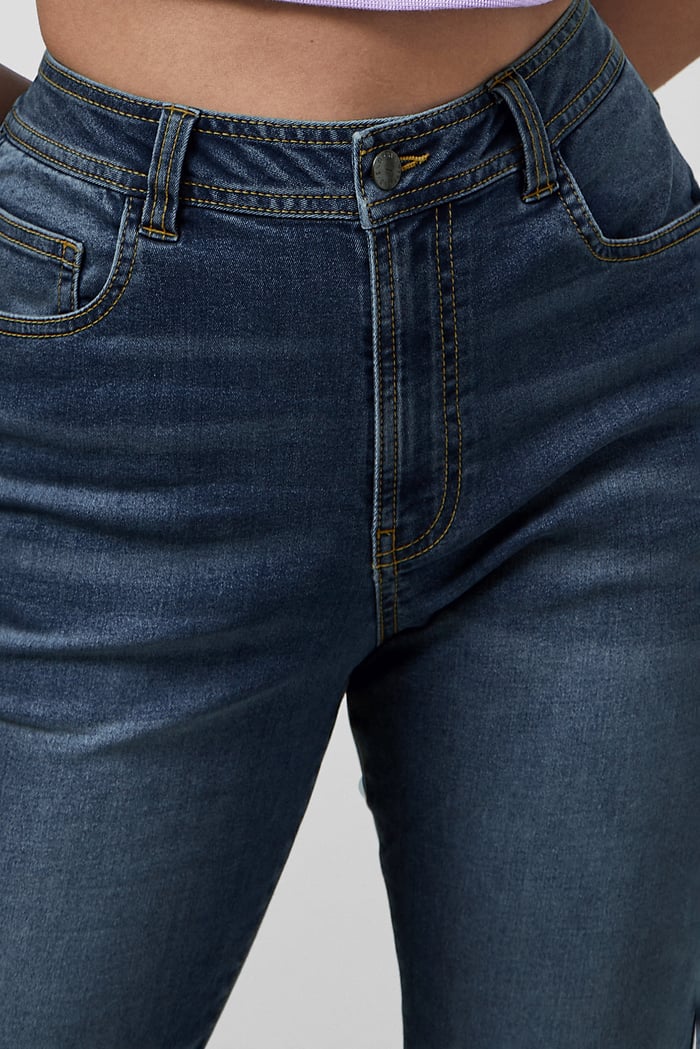 Mid Waist Slim Fit Jeans