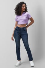 Mid Waist Slim Fit Jeans