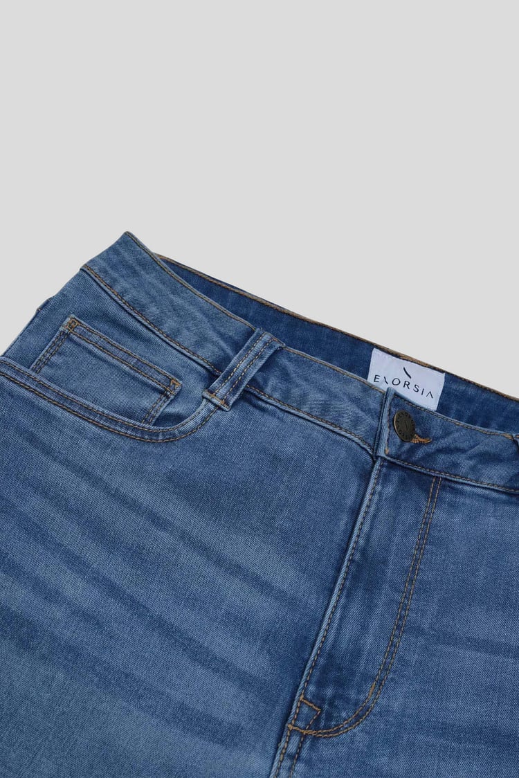 Mid Waist Slim Fit Jeans